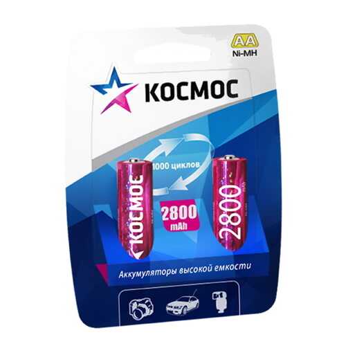 Аккумуляторная батарея КОСМОС KOCR6NIMH2800MAH2BL AA (LR6) 2шт в Кей